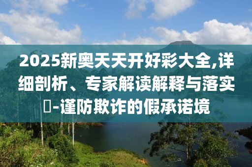 2025新奧天天開好彩大全,詳細(xì)剖析、專家解讀解釋與落實(shí)?-謹(jǐn)防欺詐的假承諾境